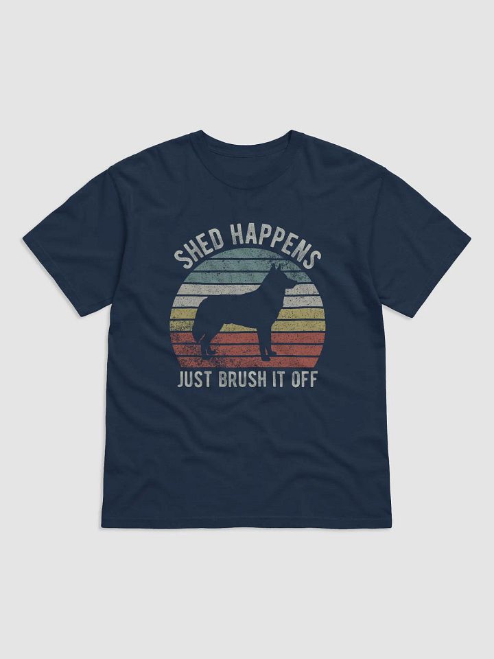 Shed Happens Tee | Funny Siberian Husky and Alaskan Malamute Shirt for Dog Lovers | Retro-Style Vintage Sunset product image (2)