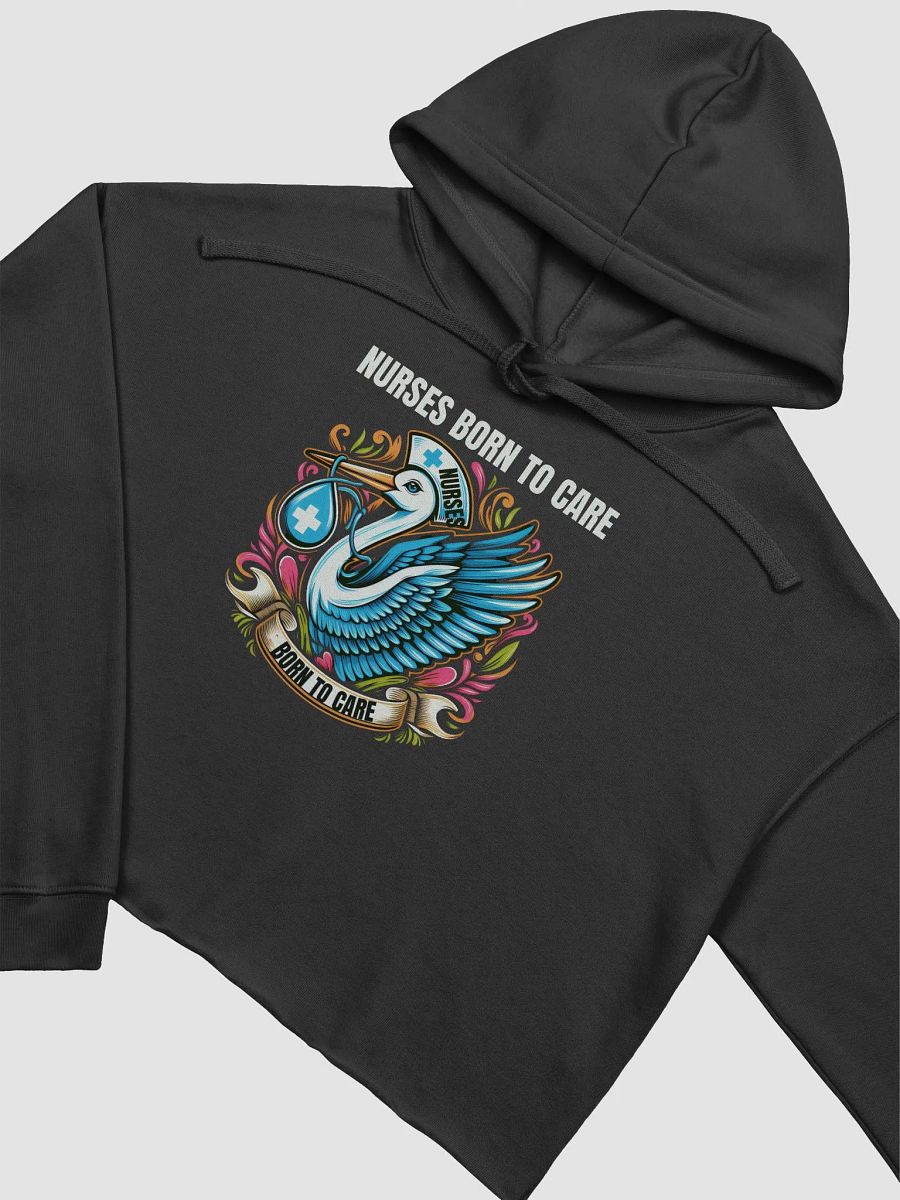 Born to Care Stork Nurse Crop Hoodie product image (10)
