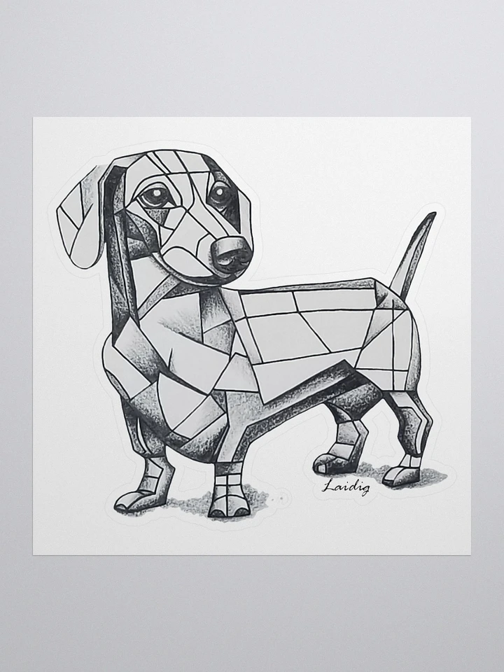 Cubist-inspired wiener dog sticker product image (2)