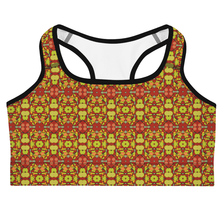 Tomato Glow – Vibrant Pattern Basic Sports Bra product image (1)