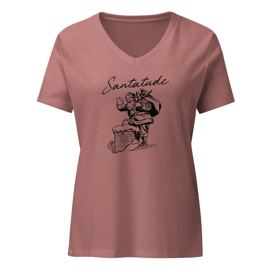 “Santatude” Women's V-Neck T-Shirt product image (1)