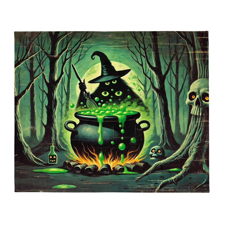 Cauldron Monster Spooky Throw Blanket product image (2)