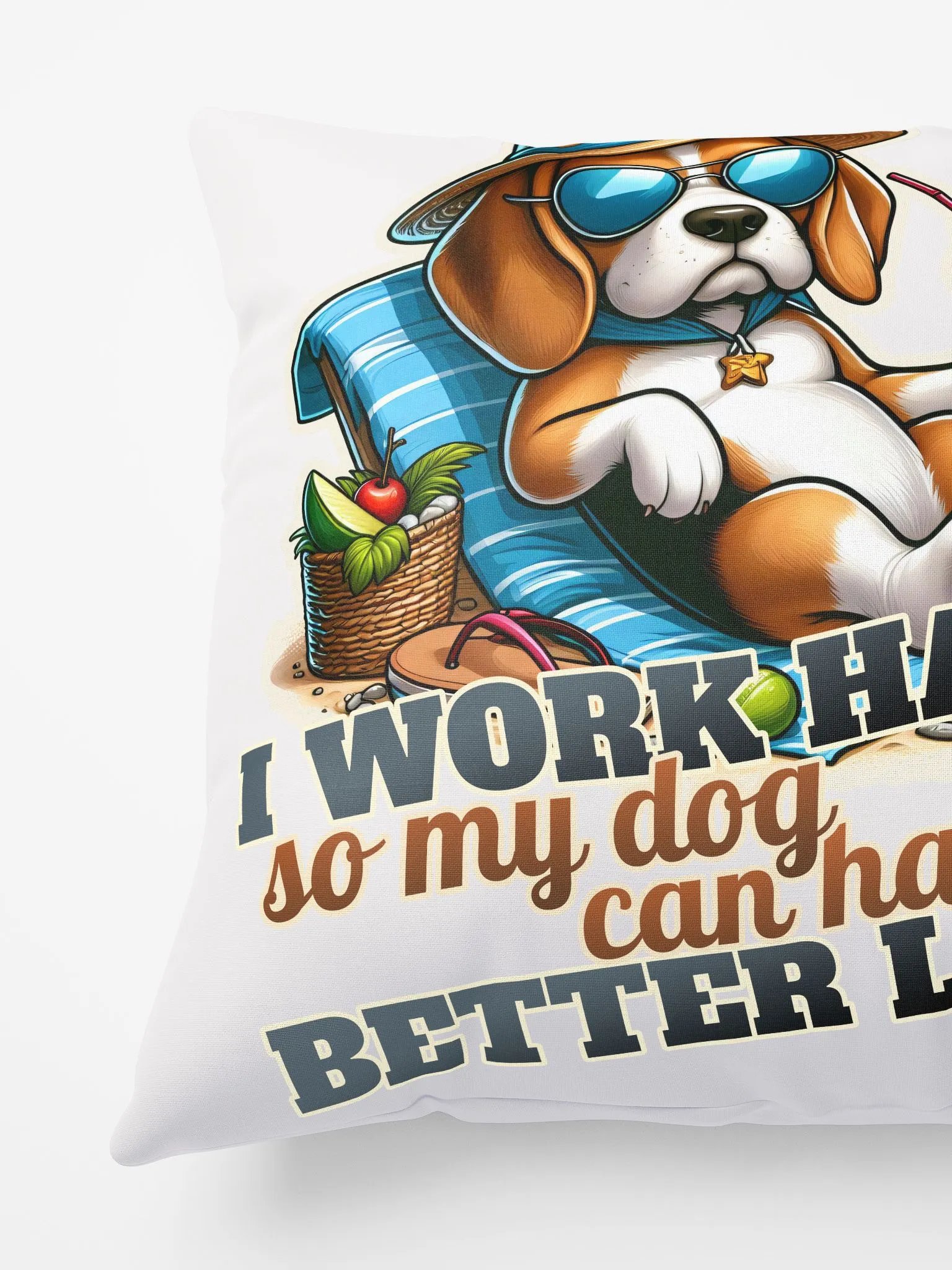Work Hard - Beagle Beach - Pillow product image (3)