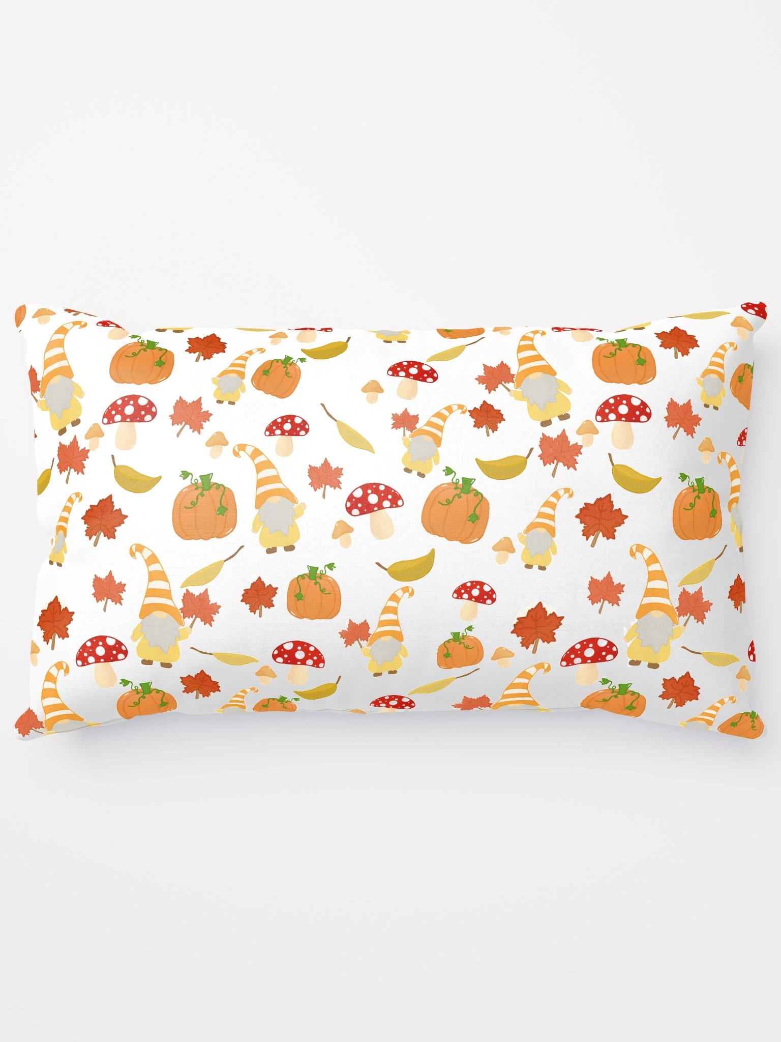 Fall with my Gnomies in White Pattern Pillow product image (6)