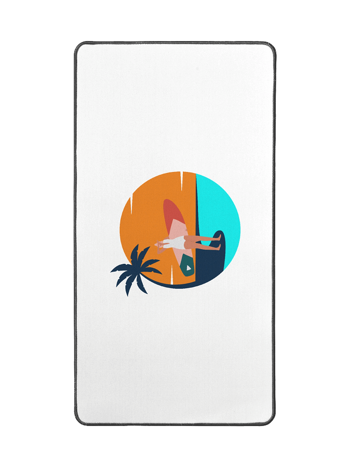 Catch Waves, Not Feelings – Retro Surf Girl Aesthetic Desk Mat product image (2)