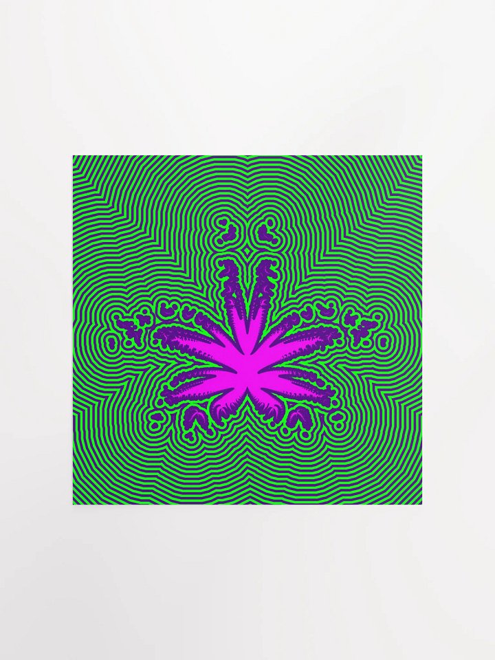 Trippy 420 Pot Leaf Poster, Psychedelic Stoner Cannabis Wall Art, Pink Purple Green Ganja Weed Print, Rad Reefer Pothead Gift product image (1)
