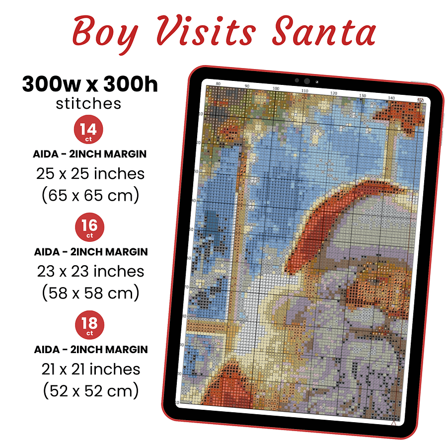 Boy Visits Santa's Grotto Cross Stitch Pattern product image (2)
