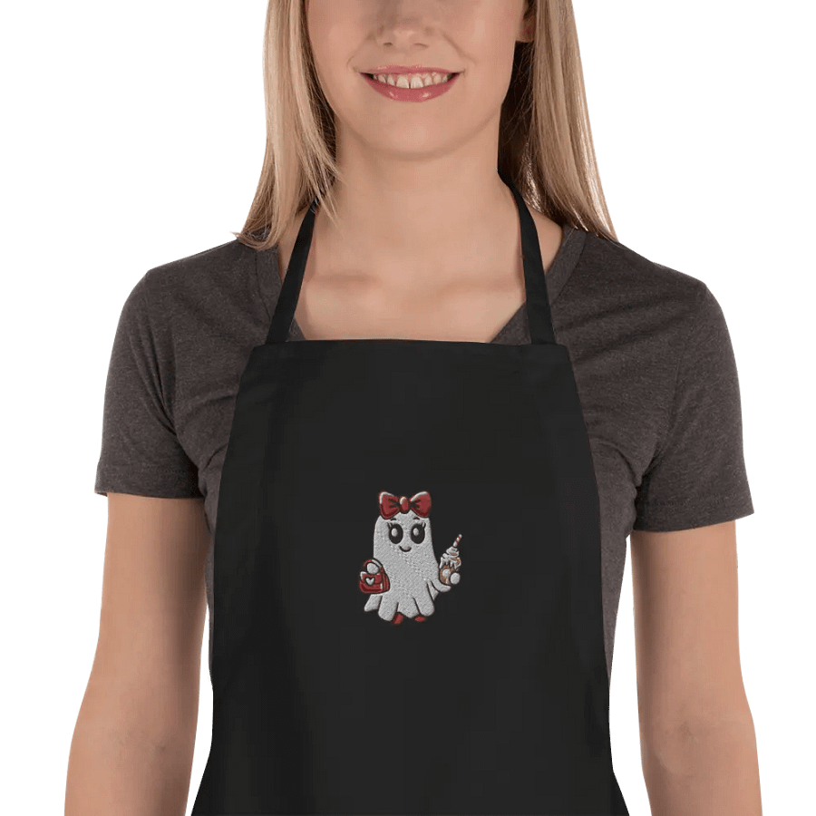 Stylish Ghost Embroidered Cooking Apron product image (1)