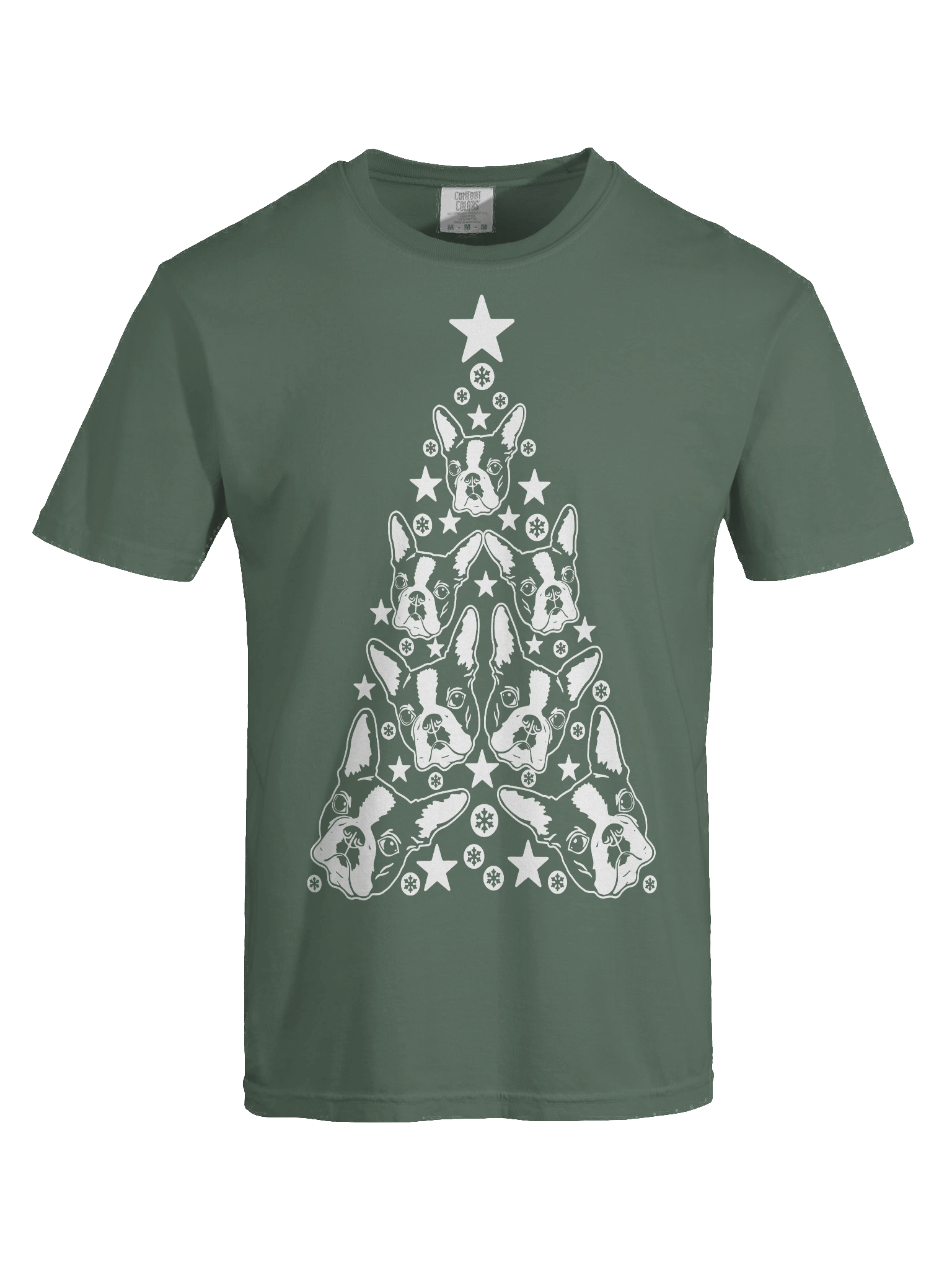 Boston Terrier Christmas Tree T-Shirt product image (9)