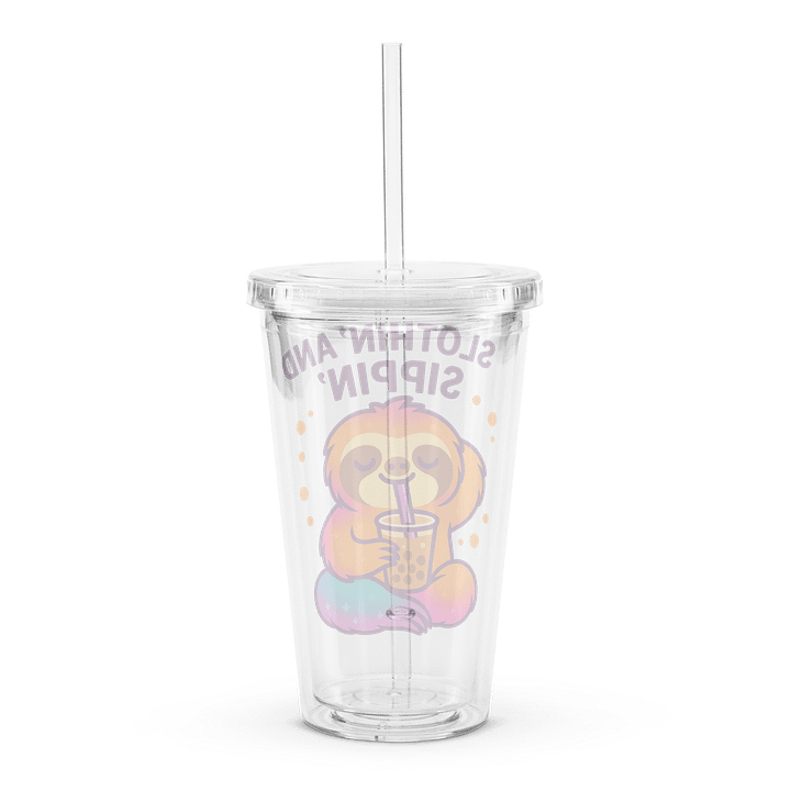 Slothin’ and Sippin’ – Funny Sloth Tumbler | Sloths Having Snacks Collection product image (2)