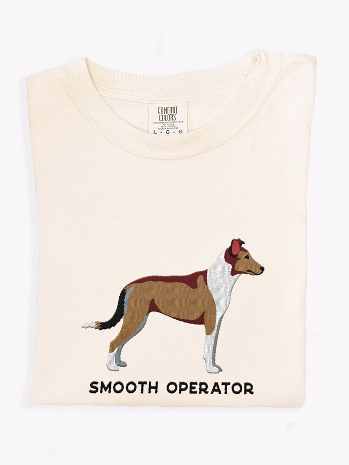 Smooth Operator T-Shirt(Embroidered) of a Smooth Collie product image (1)