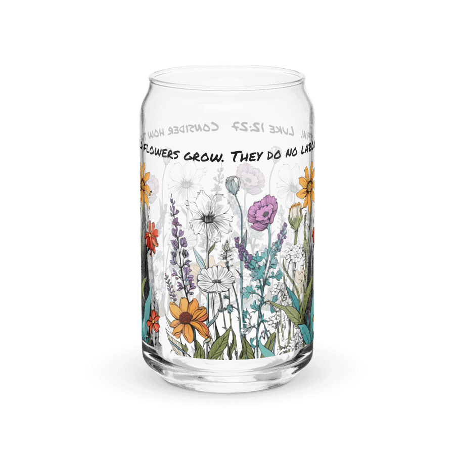 Wildflower Luke 12:27 Can-Shaped Glass Tumbler product image (2)