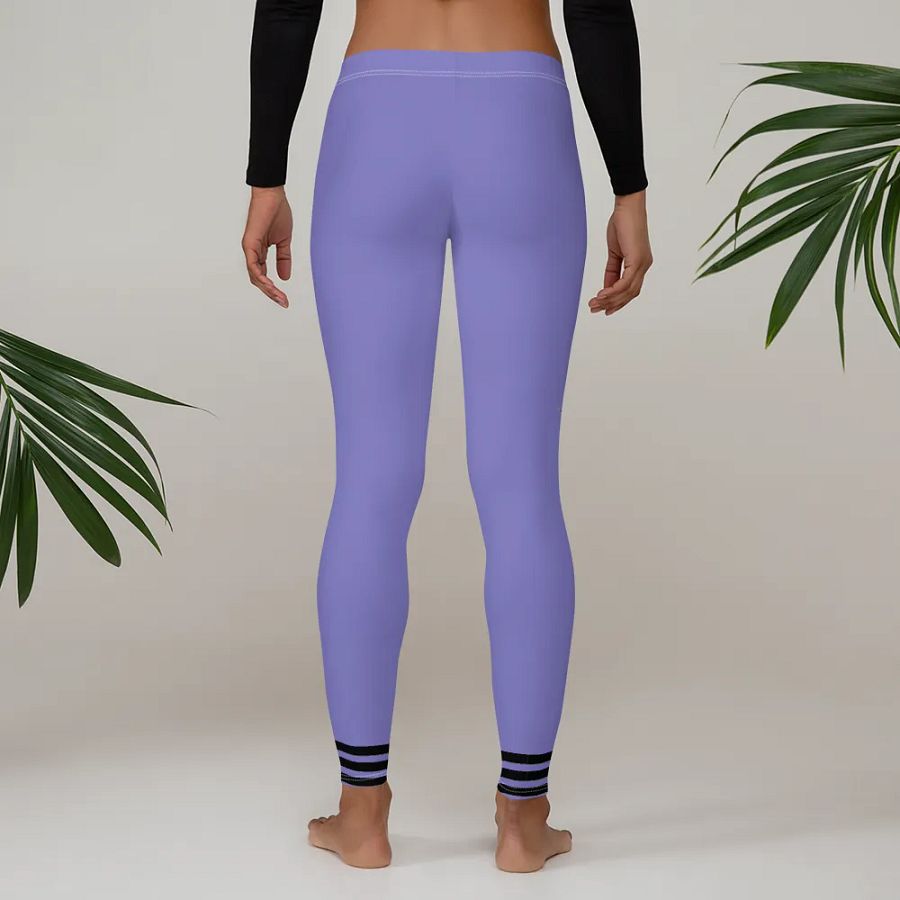 All-Over Print Leggings-Backfill Moody Blue colour with Pink Lady design, black stripes. product image (3)