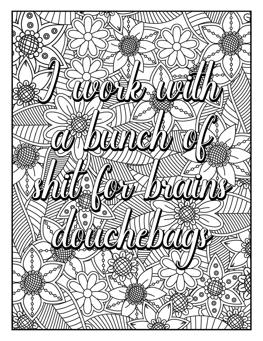 I Hate My F@cking Job Adult Swear Word Coloring Book | Printable | Cuss Words | Sweary Phrases | Curse Words product image (4)