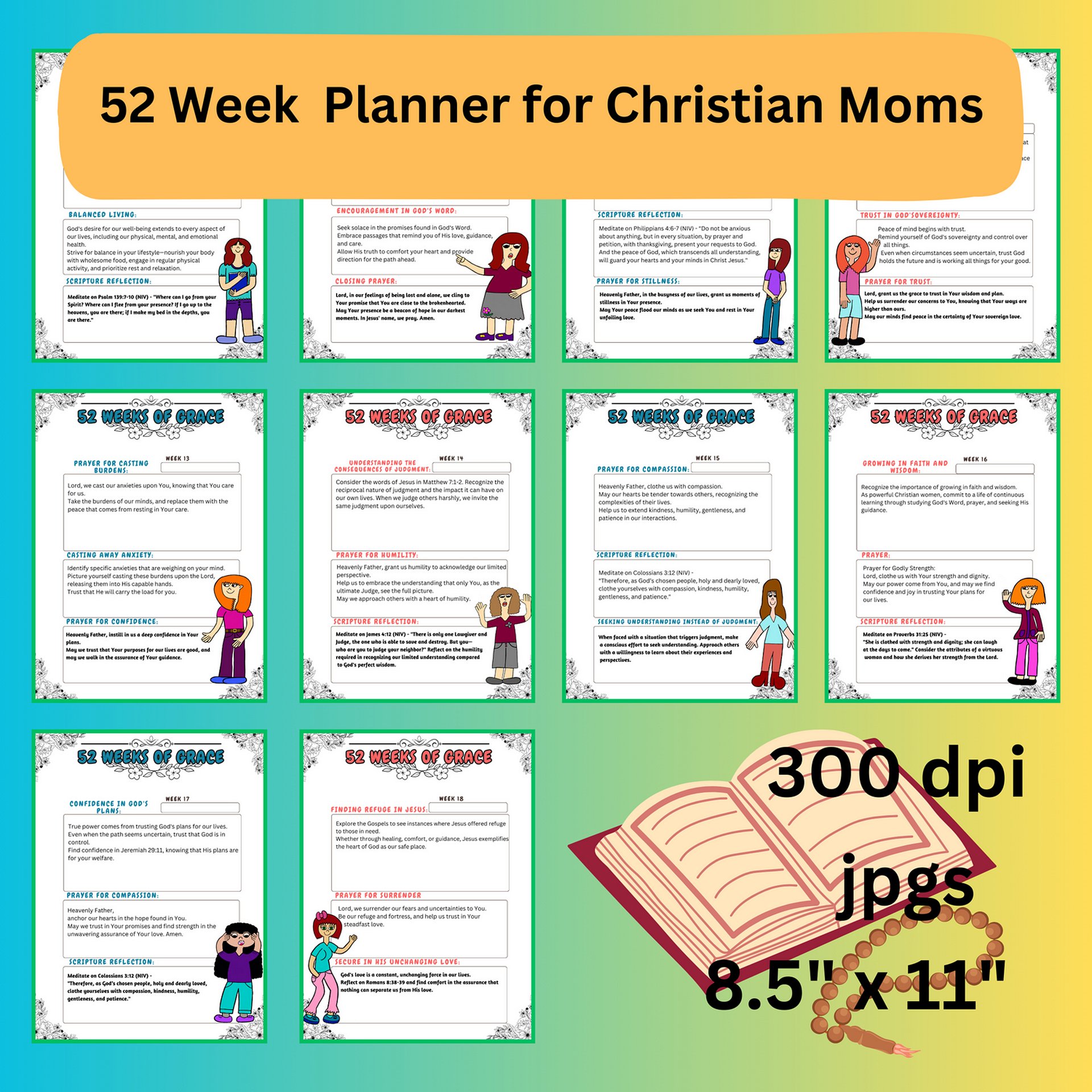 Bible Study Tool| Christian Women’s Planner| Weekly Grace Reminders| Scripture Reflections| Christian women's gifts| Prayer Devotional| Joy product image (2)