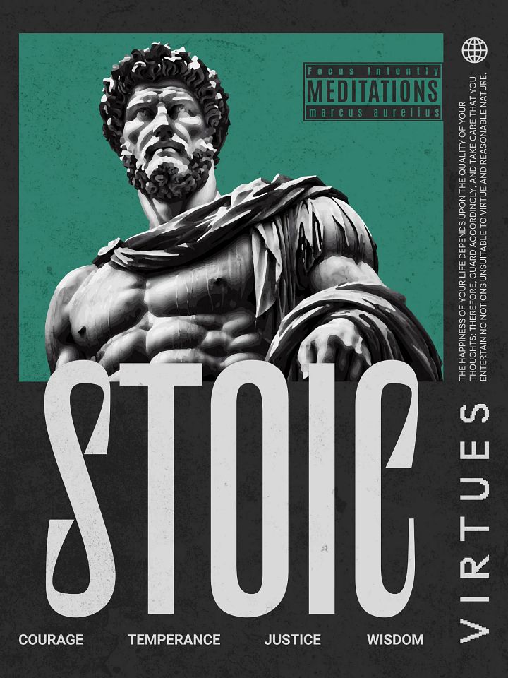 Stoic Virtues Marcus Aurelius Matte Paper Poster product image (8)