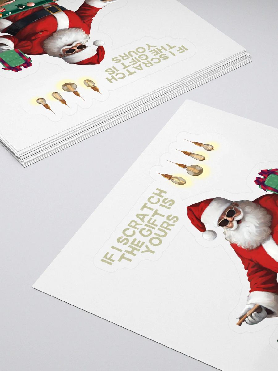 If I Scratch The Gift Is Yours - Pool Shark Santa Sticker product image (4)