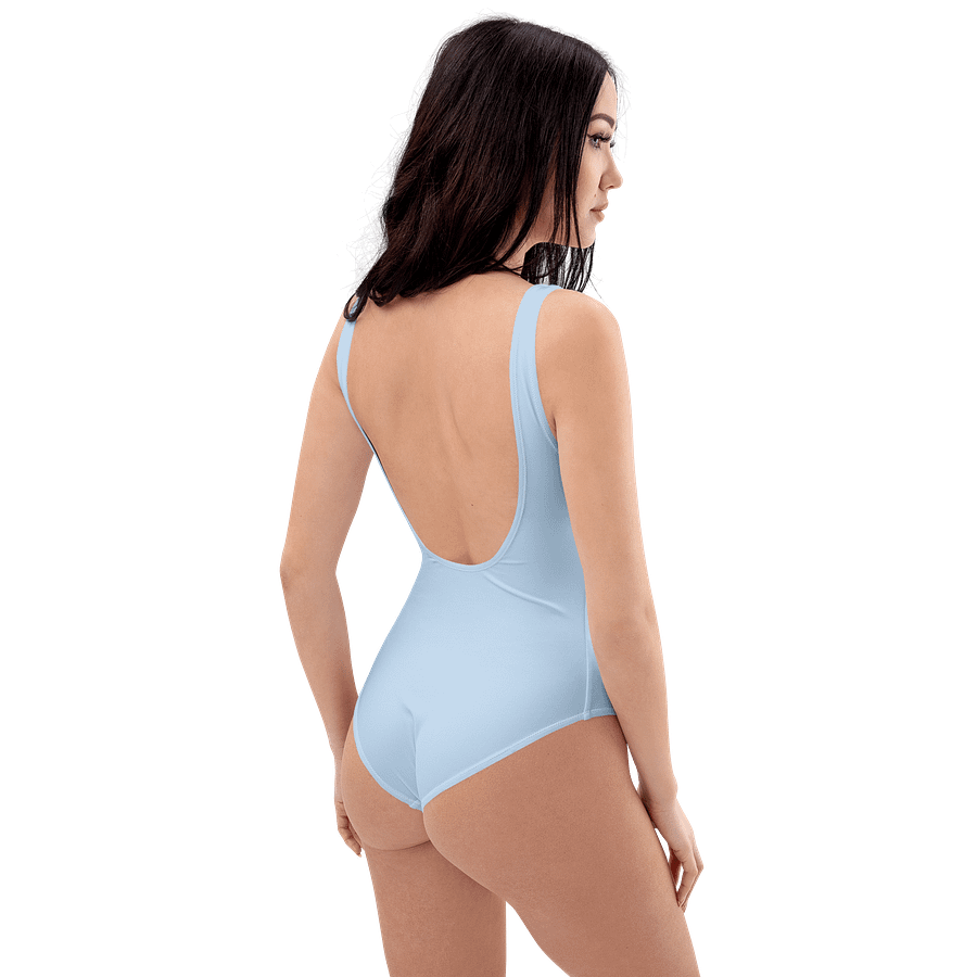 Baby Blue Solid Color Retro Inspired Women's One Piece Swimsuit product image (8)