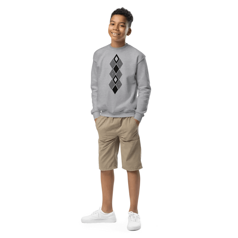 Black and white triangle design Youth Sweatshirt product image (1)