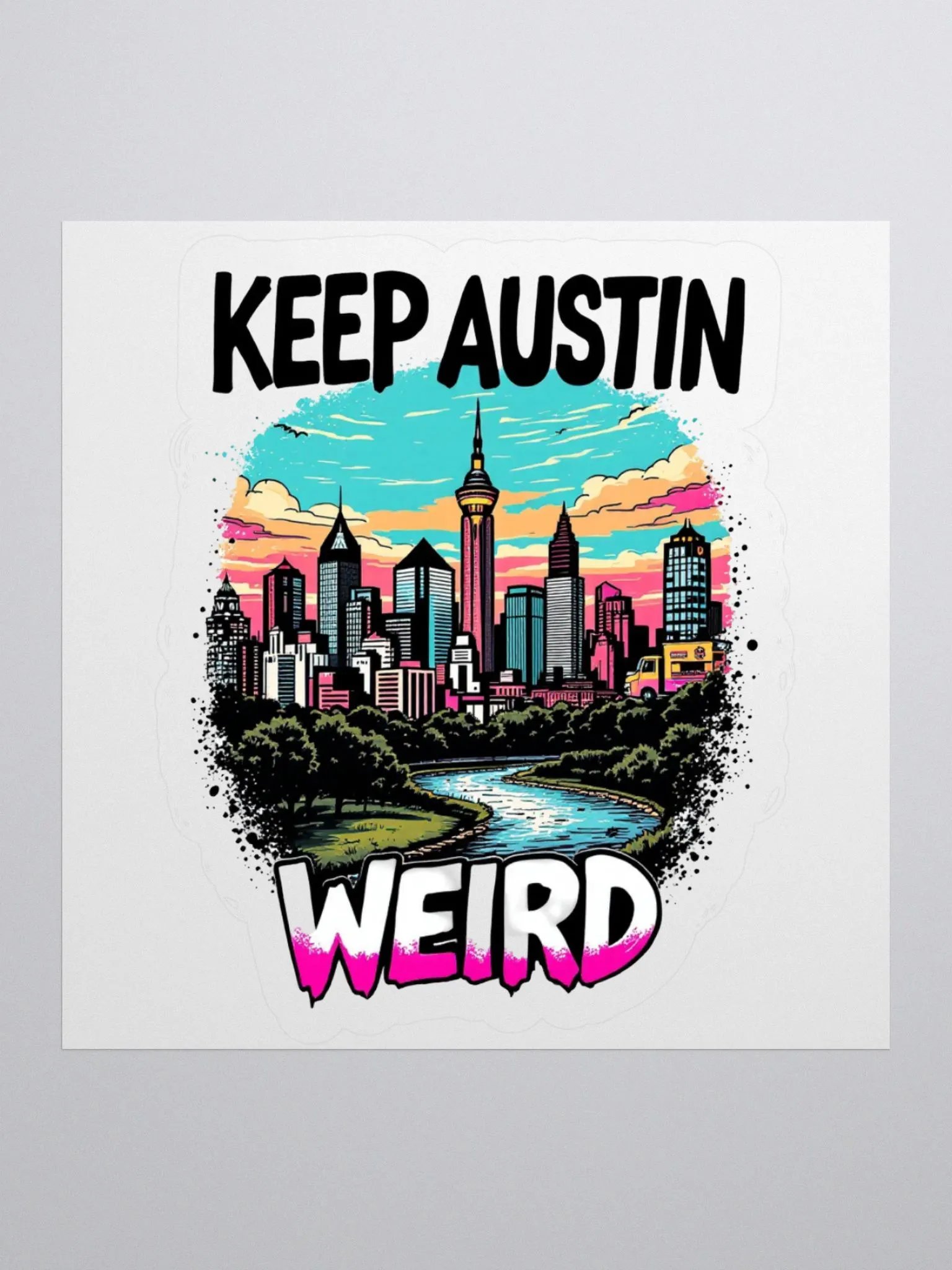 Keep Austin Weird Kiss Cut Stickers product image (1)