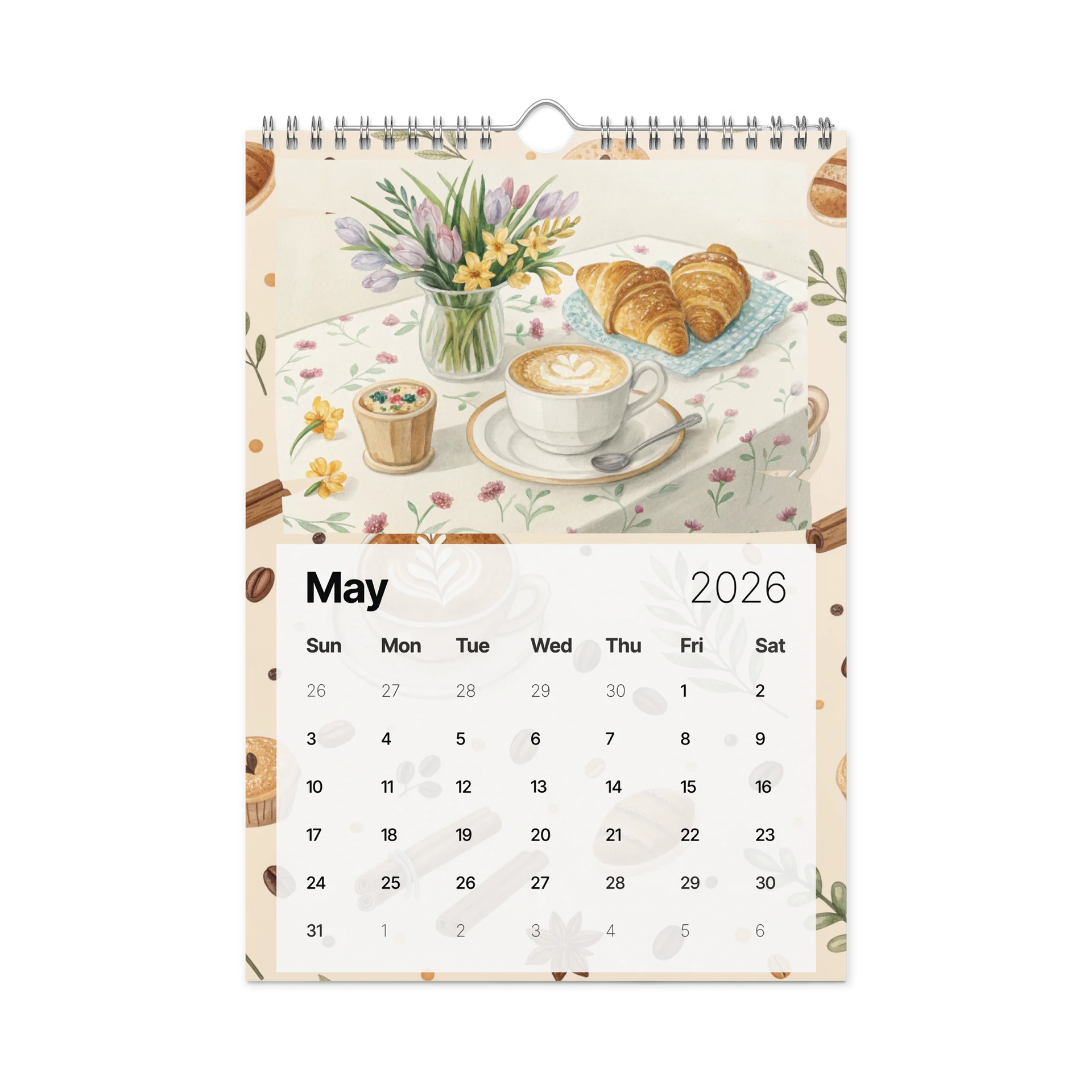 Brewed Bliss Wall Calendar 2026 – The Art of Coffee in Watercolor product image (10)