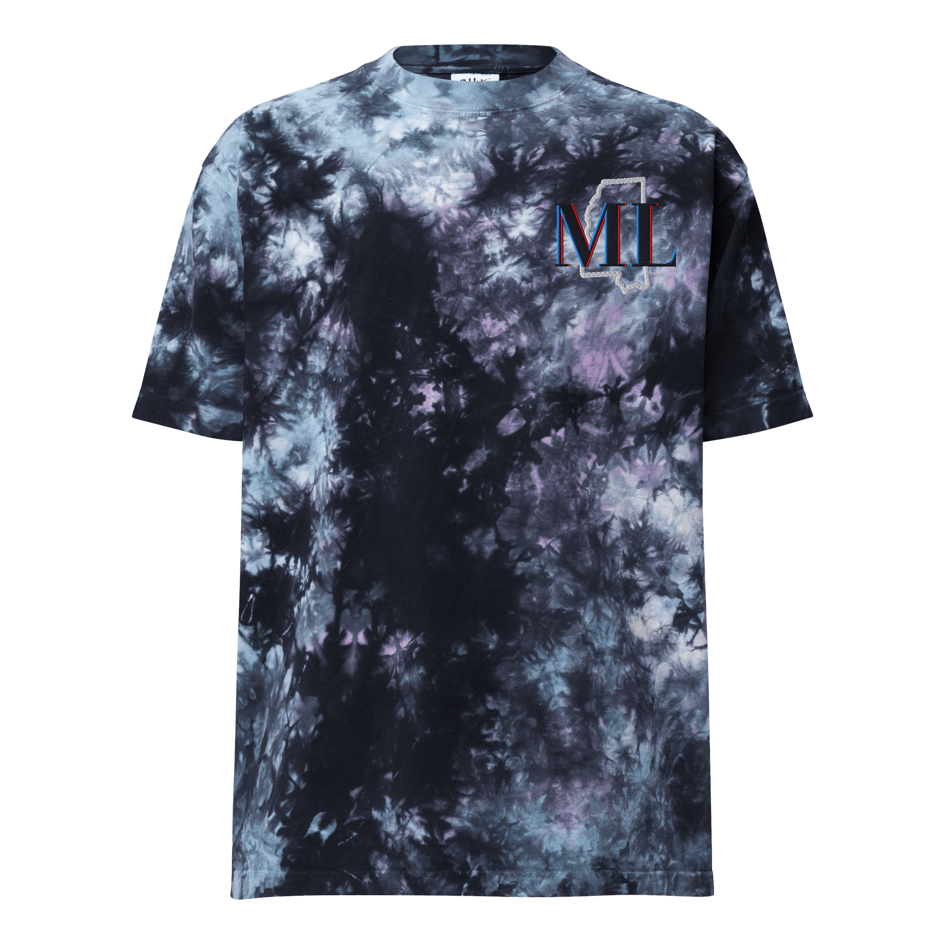 Glitch michaellamb.dev Logo Oversized Tie-Dye Tee product image (1)