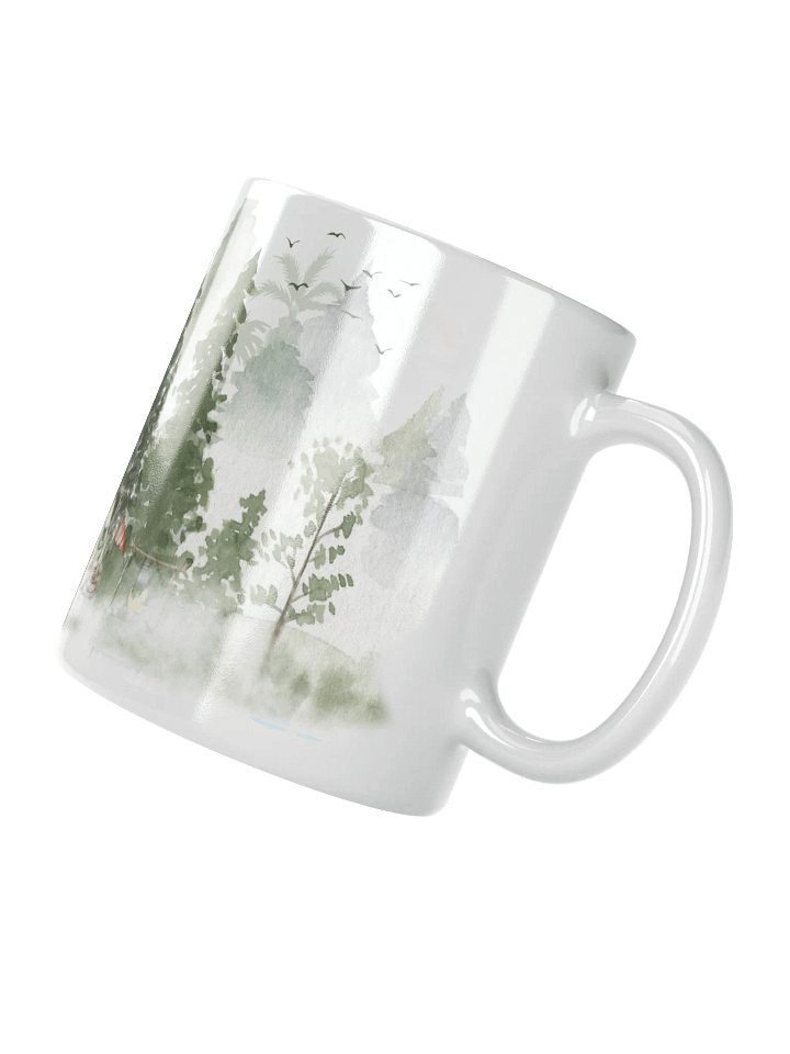 Mountain,Lake And Trees Mug Rustic Cabin For Outdoor Designs Rustic Cabin Ceramic 15oz Cabin Gifts CupAccent Coffee Mug product image (4)