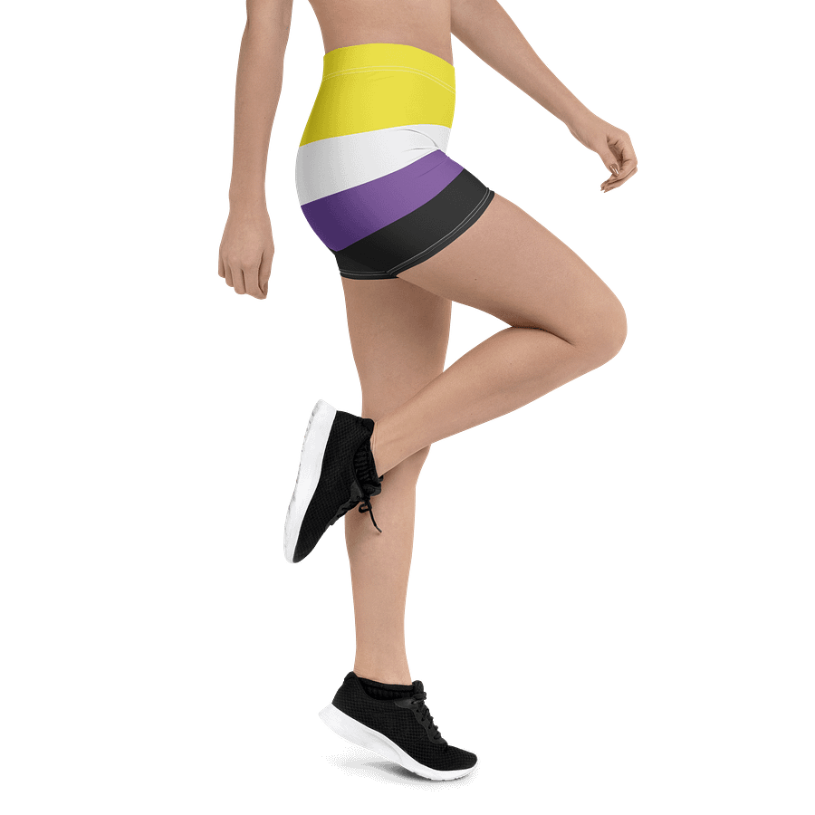 Non-binary Pride Flag Bike Shorts product image (3)