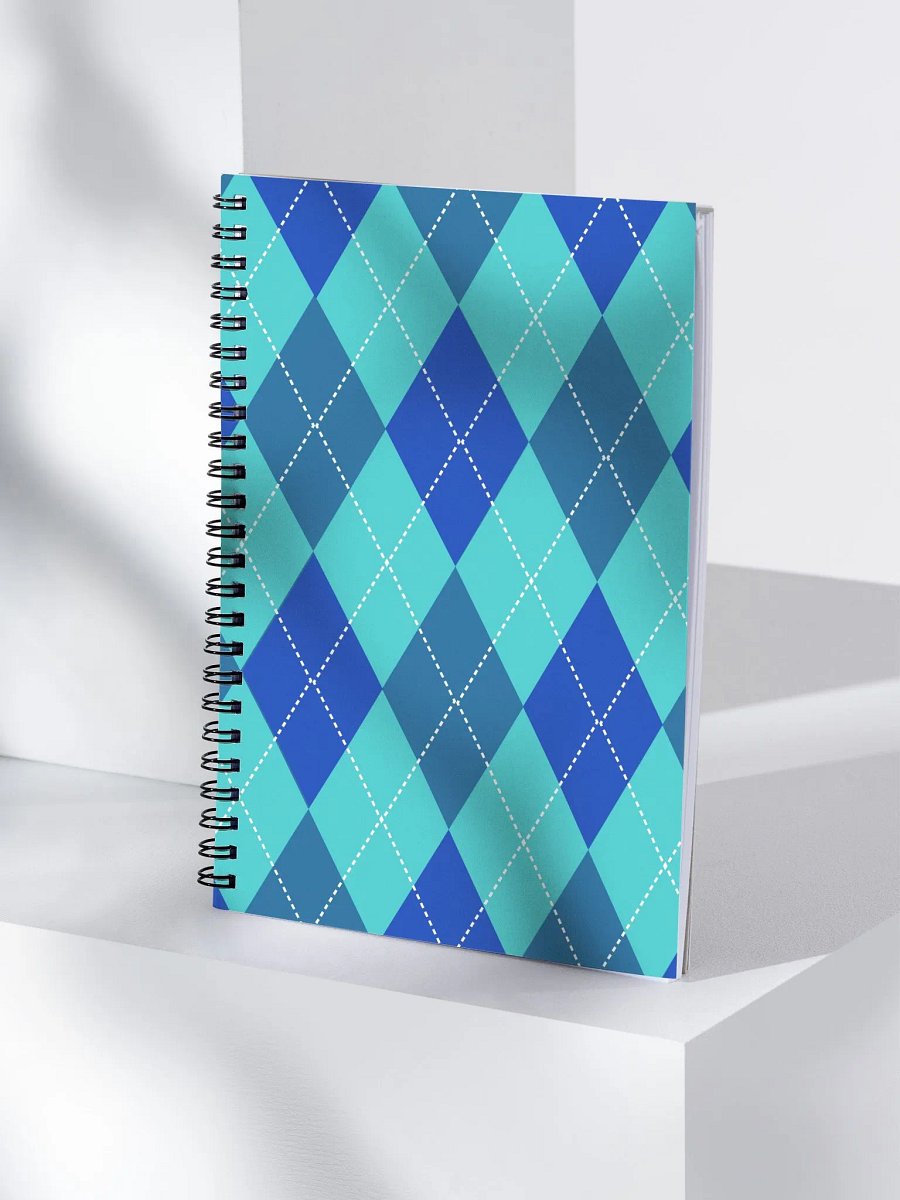 Blue Argyle Spiral Notebook product image (4)