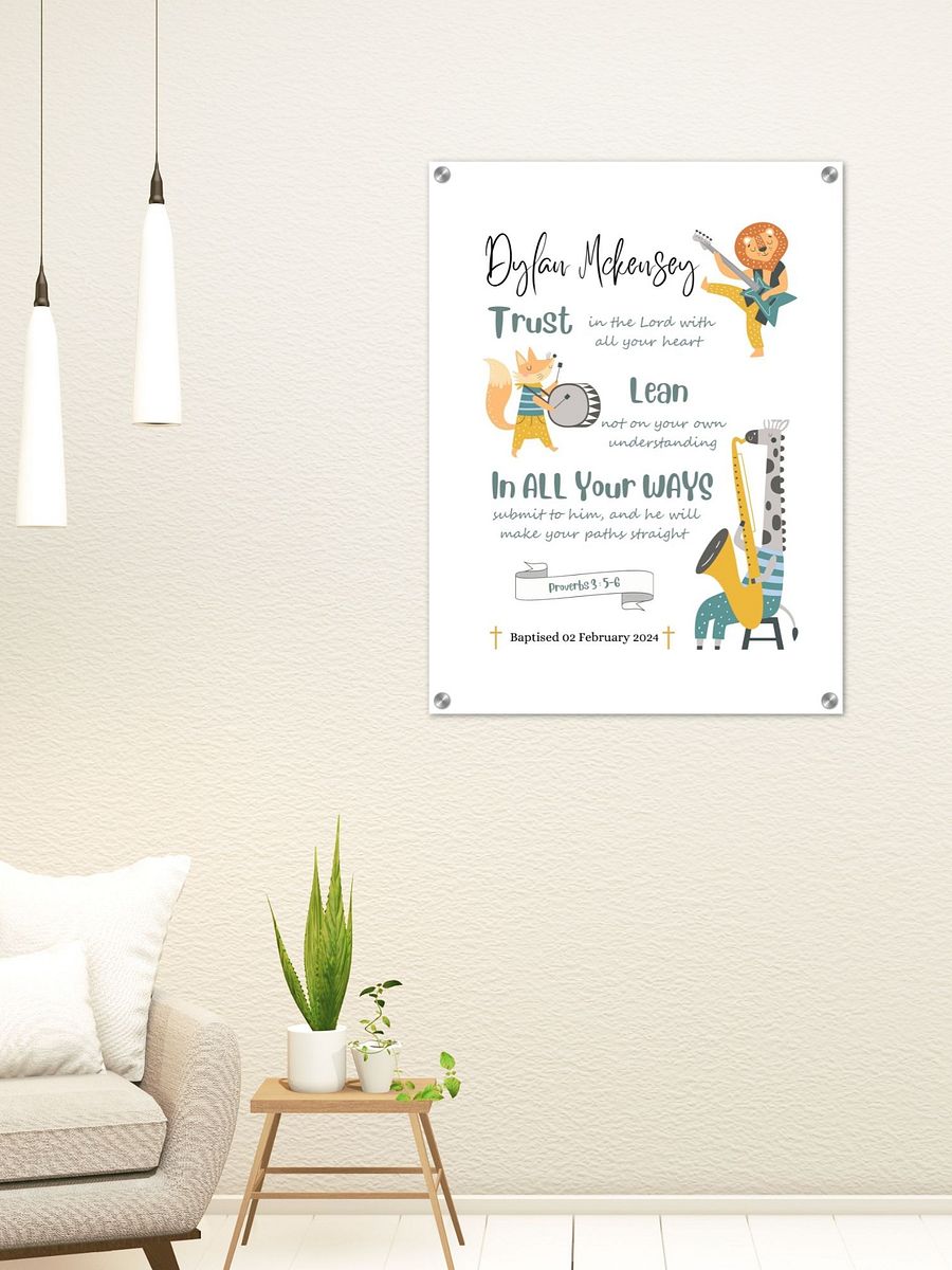Animals Playing Musical Instruments Baptism Canva Template product image (8)