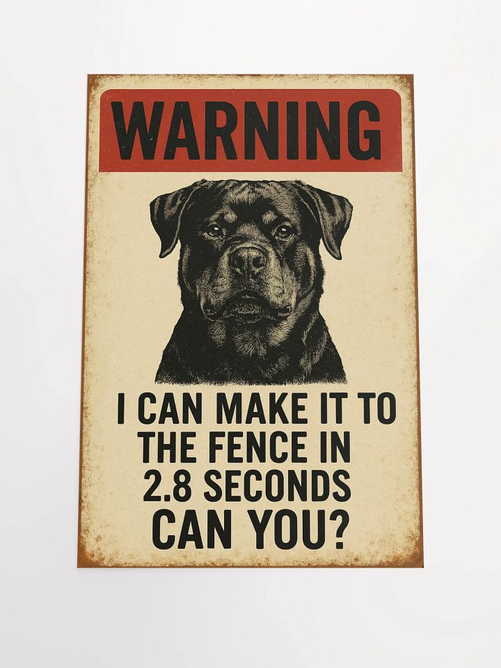 Rottweiler Rottweiler - Warning I Can Make It To The Fence In 2.8 Seconds... Can You? product image (3)