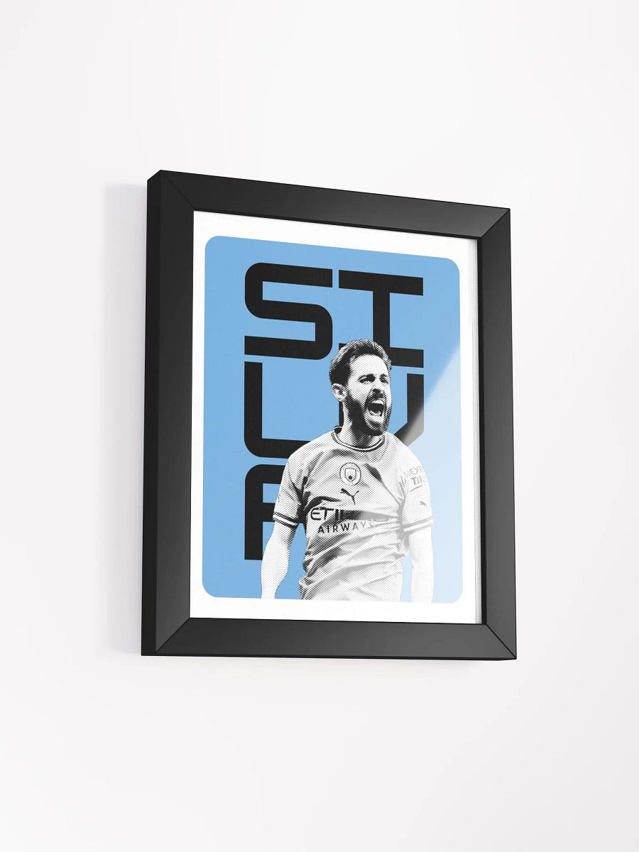 Bernardo Silva BW Manchester City Name Art Framed Print product image (1)