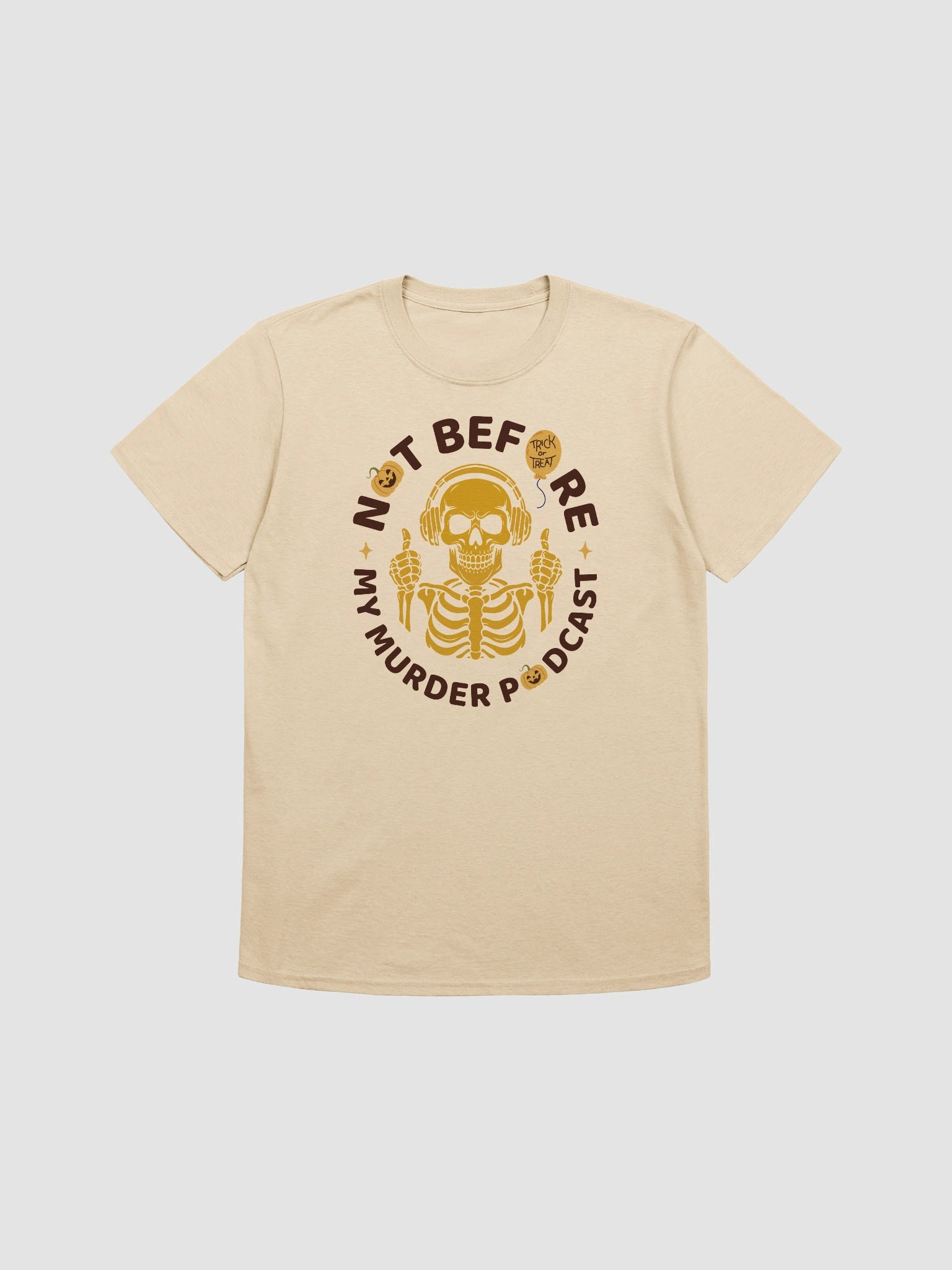 Murder Podcast Skeleton Halloween T-Shirt product image (2)