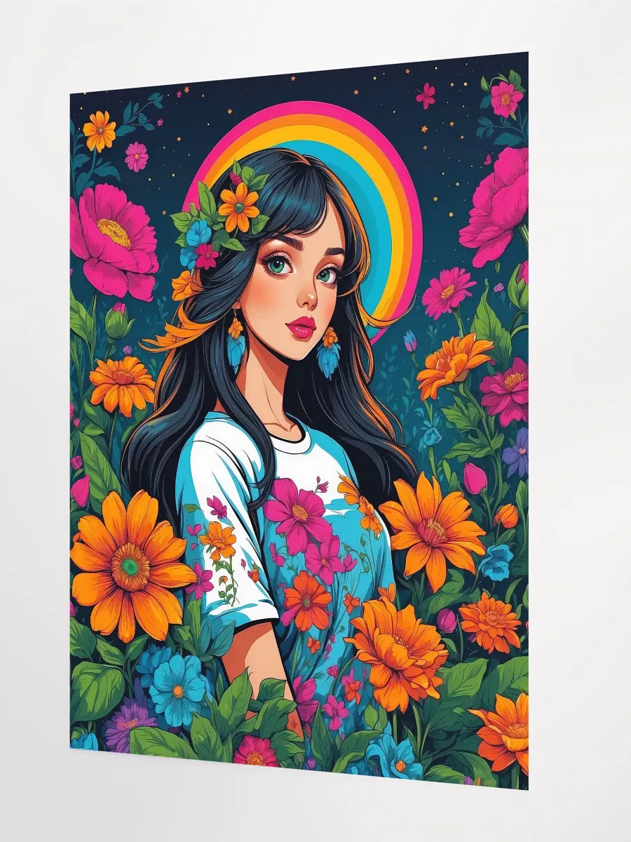 Midnight Flower Girl - Girly Poster - Medium Size 18x24 Inches product image (2)