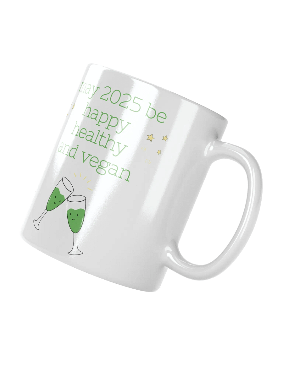 “Happy, Healthy, and Vegan 2025” Coffee or Tea Mug product image (2)