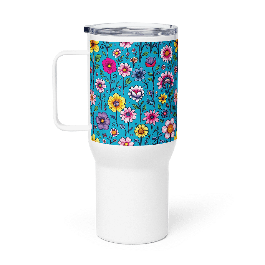Floral Travel Mug – Large Insulated Tumbler with Handle (25oz & 40oz) product image (1)