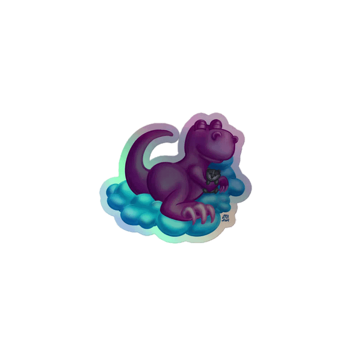 Sleepy Dino Holographic Sticker product image (1)