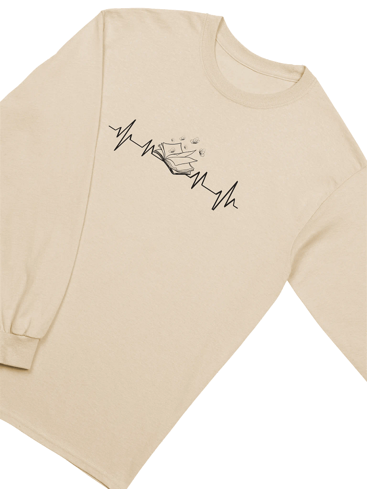 Book Lovers Heartbeat Line Long Sleeve T-Shirt product image (2)
