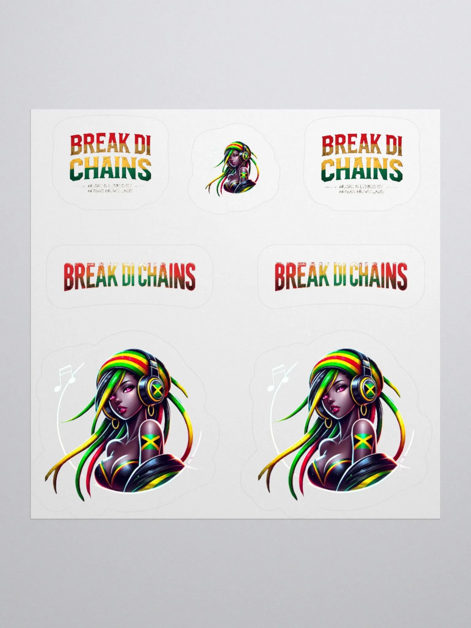 🔥 Break Di Chains – Roots Reggae Sticker Pack (Multiple Sizes) product image (1)