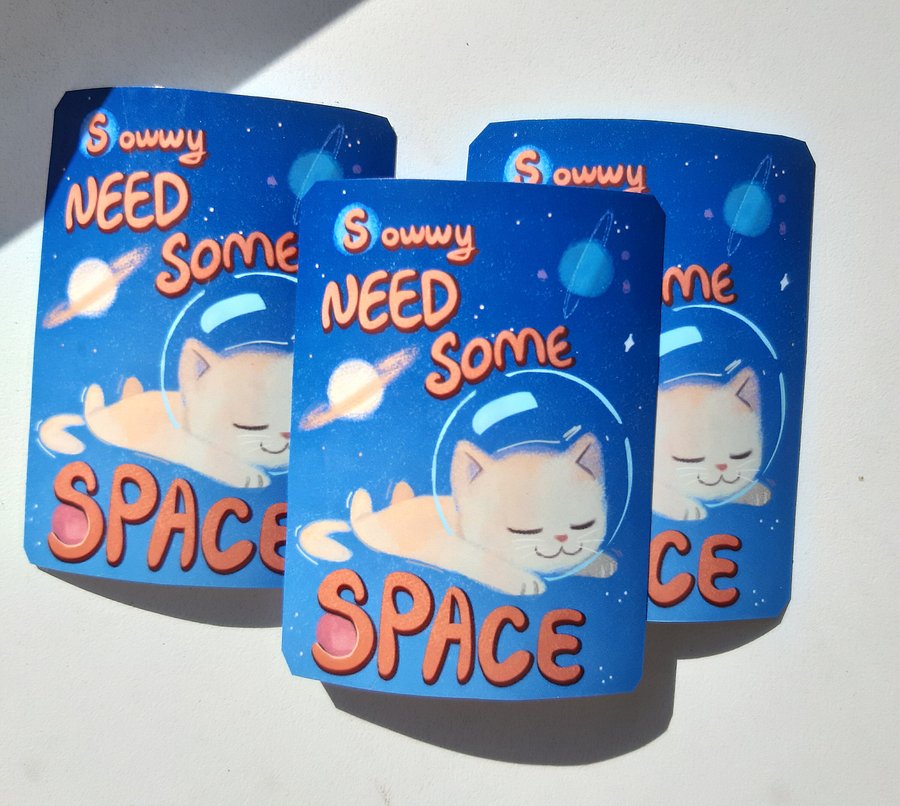 Original vinyl sticker - Space Kitten 2.6” product image (2)