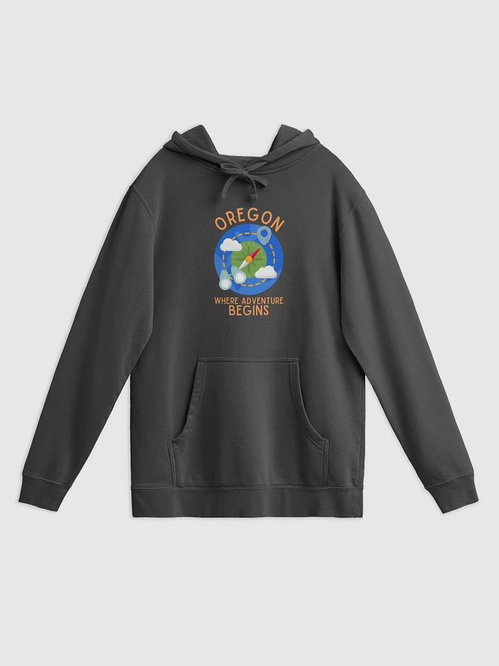 Where Oregon Adventure Begins: Pigment Dyed Hoodie product image (1)