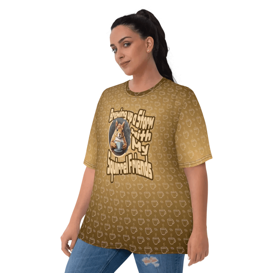 Brewing up a Storm with my Squirrel Friends All Over Print T-shirt product image (6)