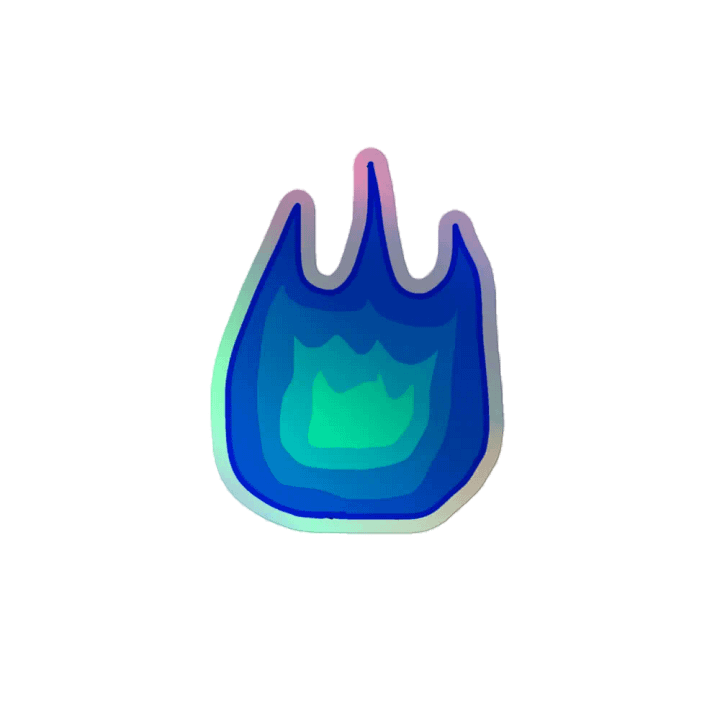Blue Firey Holographic Sticker Sheet product image (2)