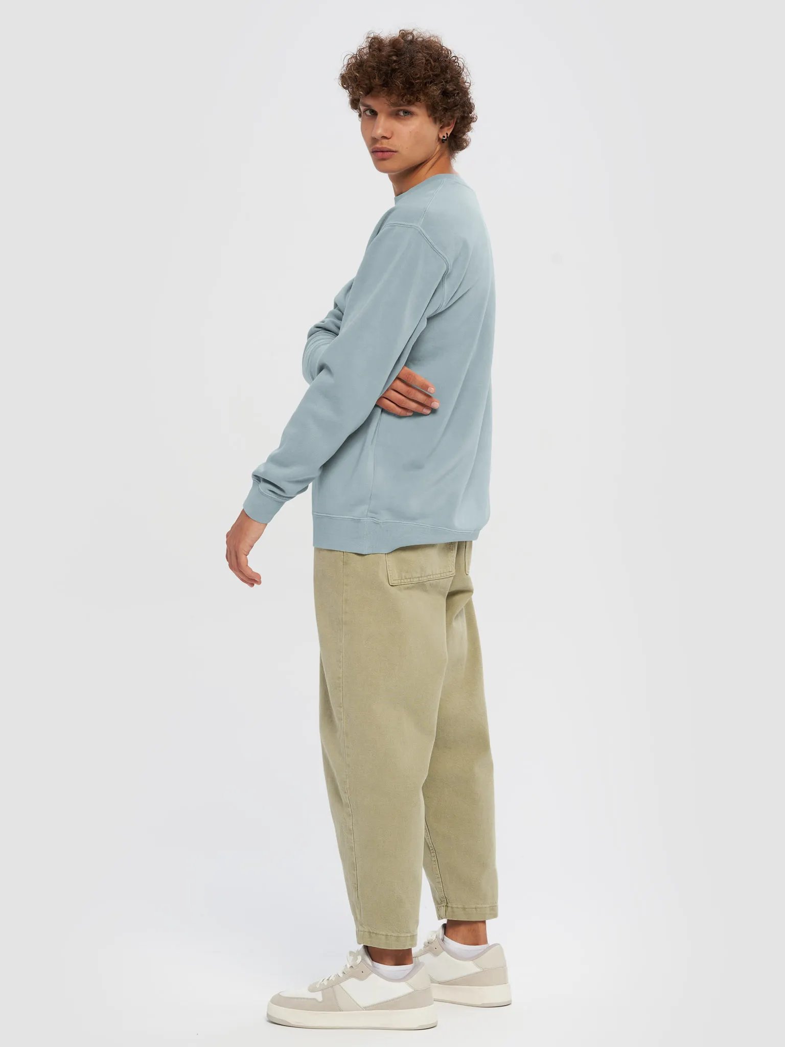 Floral Peace Dove Unisex Midnight Pigment Dyed Sweatshirt product image (6)