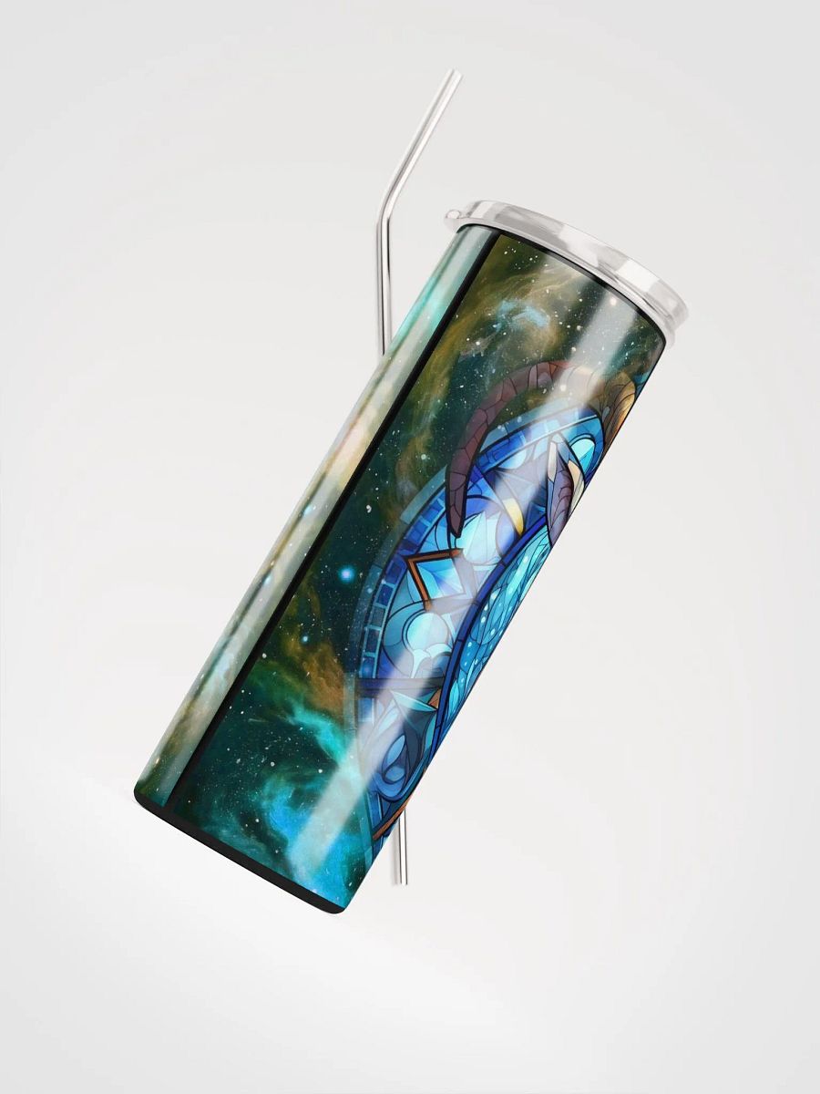 Stained Glass Capricorn Stainless Steel Tumbler: Illuminate Your Zodiac Style product image (4)