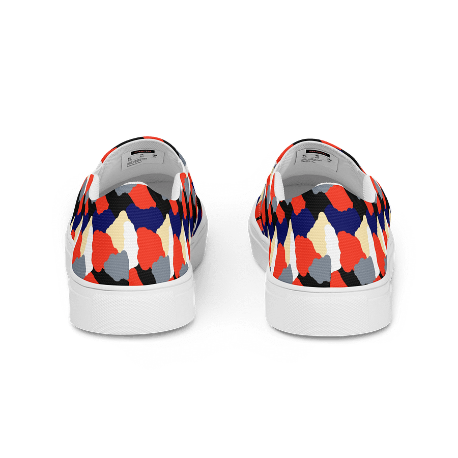 Geometric Zigzag Red & Blue Women's Canvas Shoes product image (4)