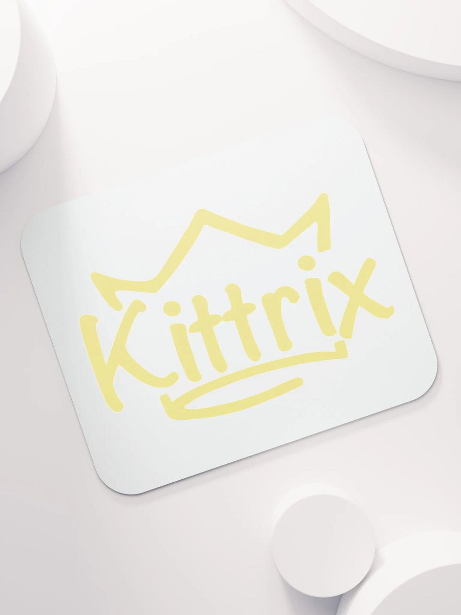 White & Gold Kittrix Mouse Pad product image (7)