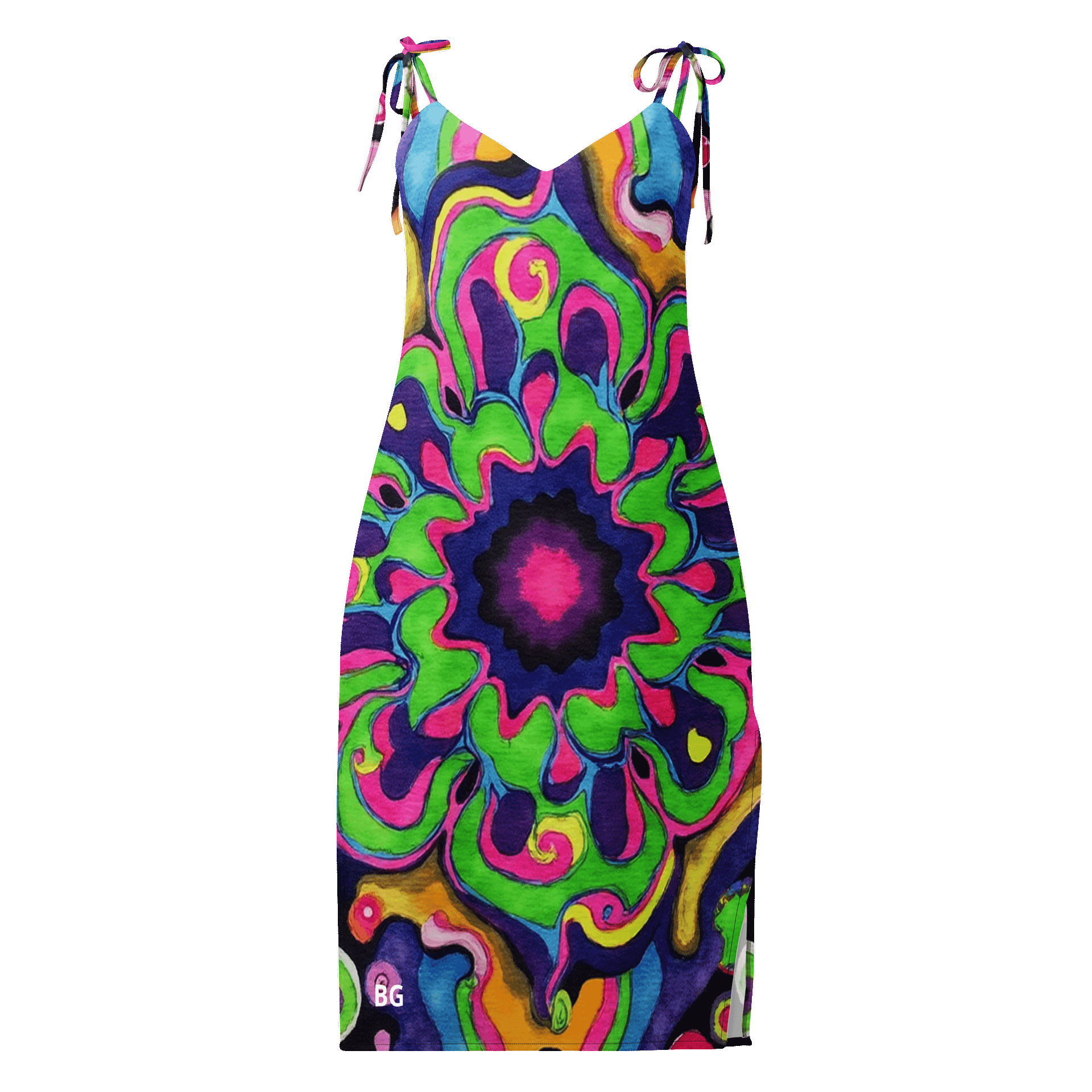 Barry Grady Psycedelic All-Over Slip Dress product image (1)
