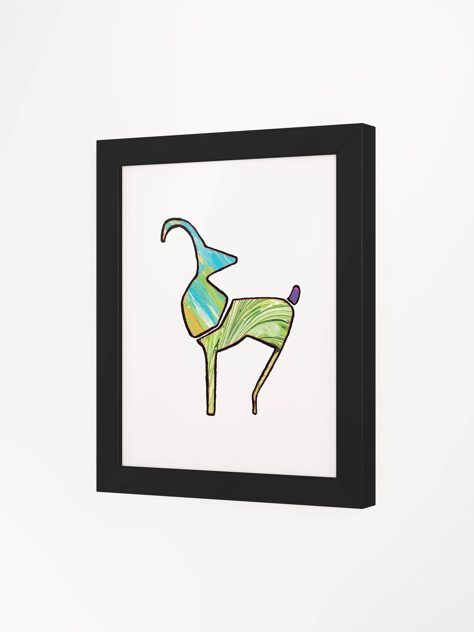 African Art Colorful Animal Silhouette Burst Framed Poster product image (18)