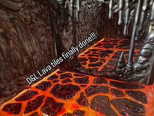 @dungeonsandlasersofficial D&L lava tiles done after much experimenting! 

Lmk if anyone wants the process! I wish these sets...